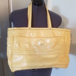 Coach  Large" YELLOW" Tote  Bag